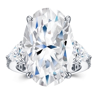 Grandes bagues ovales en moissanite pour femmes, bagues de déclaration, vente en gros, bagues fines en argent sterling S925 pour dames