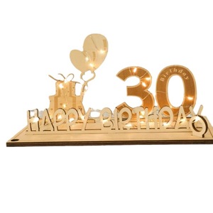 Decoración de mesa de madera para 60.º aniversario de boda transfronteriza, regalo en efectivo, símbolo de madera con número para primer cumpleaños - Product Image 5