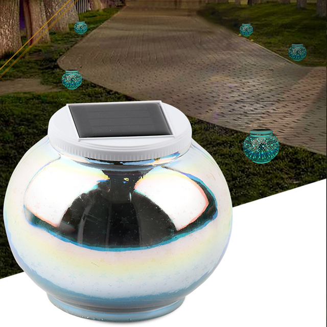 Solar Star Garden Lights Outdoor 3D Visual LED Glass Lantern Spotlight for Villa Lawn Landscape Accent Decorative Lighting