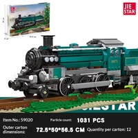 59001-20TH10 Locomotive à vapeur en plastique ABS, train de simulation, ensemble de blocs de construction créatifs éducatifs à assembler soi-même pour enfants