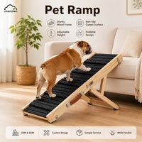 Rampe pour animaux de compagnie en bois, hauteur réglable, support en X, design pliable, surface antidérapante en tapis, poignée en cuir, 88x30cm, pour canapé pour chien
