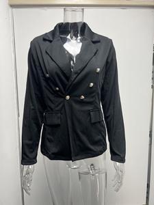 Toptan ofis kadın Blazer ceketler ön cepler düğme kadınlar Suit ceketler katı uzun kollu özel yapım ceket Blazer - Product Image 4