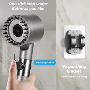 Chuveiro poderoso com filtro universal de alta pressão com 3 modos de pulverização e botão de pausa para banheiros