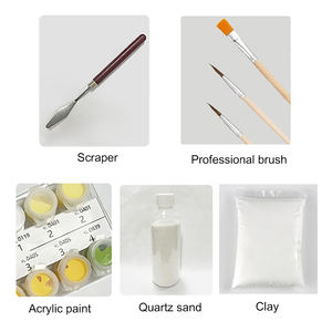 Akrilik boya şövale ile doku boyama DIY malzeme çantası DIY akrilik kuvars kum boyama kiti oyuncak malzeme paketi - Product Image 3