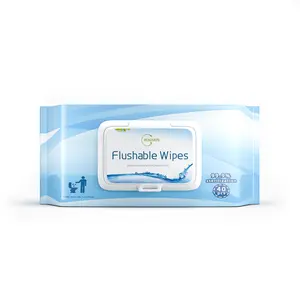 Custom FactoryFresh Feel Biodegradable Flushable Toilet Wet Paper Private Label Adult Flushable Wet Wipes