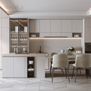 Độ bóng cao trắng Gỗ tủ bếp sang trọng cao cấp tùy chỉnh tủ bếp cho biệt thự nhà - Product Image 4