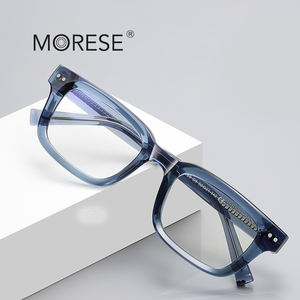 MORESE Anti Blue Light Gafas para hombres 2189 Estilo de negocios Patrón geométrico de borde completo Marco de forma cuadrada pequeña Uso diario - Product Image 1