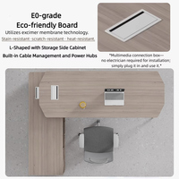Meubles de bureau professionnels pour directeurs, bureau de PDG en forme de L, grande table de direction en bois avec armoire de rangement