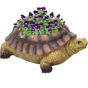 Teddy De Schildpad Tuin Planter-Polyresin Bloempot Standbeeld Voor Planten