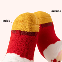Chaussettes en coton pour enfants, motif Noël, dessin animé Père Noël, technique tricotée, logo intégré, collection automne, vente en gros