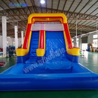 Grand toboggan aquatique gonflable d'extérieur avec piscine à jets d'eau, PVC de qualité commerciale, installation facile, taille et capacité personnalisables pour les enfants