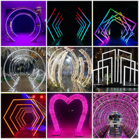 LEDA Red Carpet Walkway Arch Tunnel Wedding Events Party Stage Polygon LED Light Arch Door