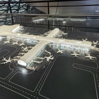 Maquette d'aéroport en PVC, fibre de verre et plastique ABS à l'échelle 1/100 avec GSE, garantie 1 an, conception 3D et éclairage LED