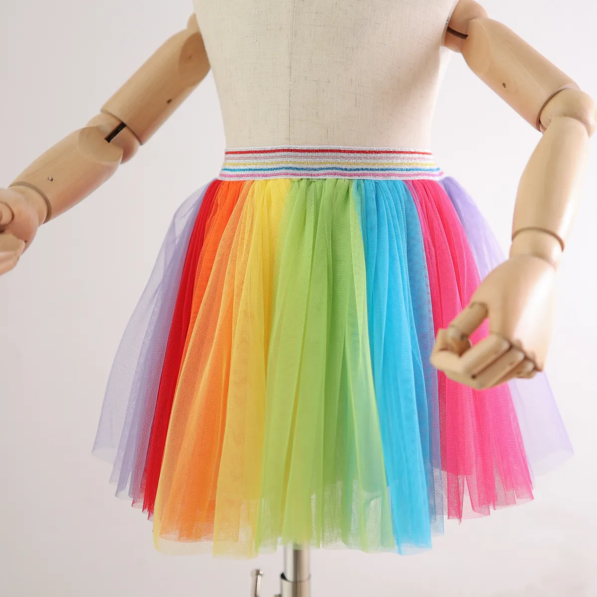 Kids Rainbow Skirt 1-10 Years Ballet Tutu 2024 Cotton Toddler Pleated Skirts for Girls Multi Color Tutu Infant Girl Tulle Skirt
