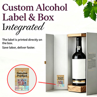 Boîte cadeau anti-contrefaçon pour vin avec étiquette de vérification par code QR intégrée, impression personnalisée, rigide, certifiée FSC ISO