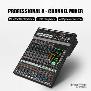 Mélangeur audio numérique professionnel à 8 canaux avec double 99 effets DSP Console <span class=keywords><strong>DJ</strong></span> alimentée par USB BT pour des performances sonores en direct - Product Image 4