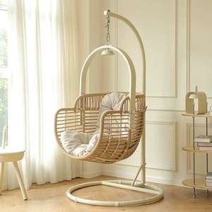 195X95CM Panier Suspendu Chaise En Rotin Balcon Intérieur <span class=keywords><strong>Midi</strong></span> Pause Nid D'oiseau Chaise Balançoire Extérieur Berceau Chaise Suspendue - Product Image 3