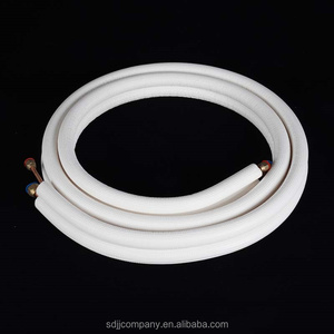 1/4 "& 3/8" สายไฟฟ้ากระแสสลับ "<span class=keywords><strong>ชุด</strong></span>ขดลวดคู่ฉนวนกันความร้อนพร้อมเกรดฉนวน PE สีขาวสำหรับบริการเชื่อมเครื่องทำความเย็น - Product Image 1