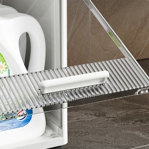 DAYOOH Organizzatore <span class=keywords><strong>Angolare</strong></span> Trasparente a 5 Ripiani, Armadio di Stoccaggio in Plastica Stretto con Ruote Impermeabile per Cucina, Bagno, Soggiorno - Product Image 4