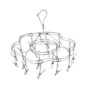 Fuente de la fábrica de Metal de acero inoxidable de secado plegable percha de lavandería Clips ropa percha rack - Product Image 3