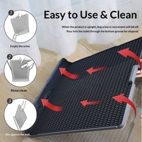 Toilette pour chien tout-en-un en acier inoxydable, anti-éclaboussures, avec bac à déjections pliable et jetable, pour Golden Retriever, chiens de taille moyenne et grande, usage intérieur
