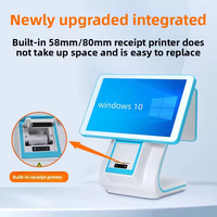 Sistemas POS Todo en Uno con Pantalla Dual Windows, Punto de Venta con Impresora, Terminal de Pago en Efectivo, Sistema de Caja Registradora para Minoristas
