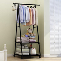 Porte-manteau en métal amovible, étagère de rangement pour vêtements à plusieurs niveaux avec roulettes, séchoir à linge domestique