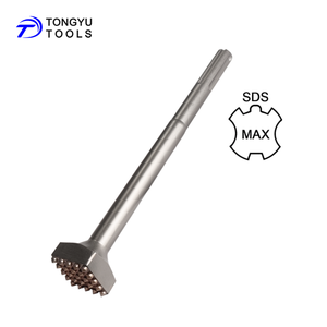 SDS Max Bushing Tool Bit 1-9/16" X 11-3/4", 25 Teeth Carbide Head Bushing <strong>Chisel</strong> for Concrete Surface Roughening Coating Removal - Product Image 1