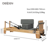 Machine de Pilates Reformer en chêne, personnalisée, durable et portable - Équipement de fitness professionnel pour studio et domicile avec entraînement corporel équilibré de type yoga