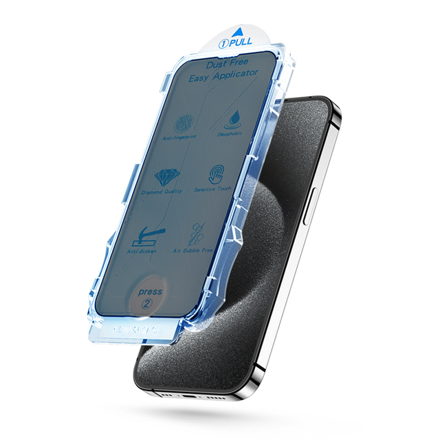 Phone Glass Film Easy Installation Kit Anti-Reflective Dust-Free Privacy Tempered Glass Screen Protector for iPhone 16 15 Series