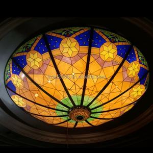 Cúpula de Vidrio Tiffany Hecha a Mano y Personalizada, Resistente, con Diseño de Paisaje Urbano, para Iluminación de Salón, Villa, Sala de Estar u Hotel - Product Image 2
