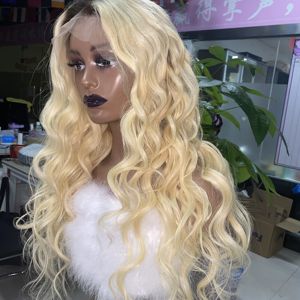 Perruque frontale transparente HD |   Humain |   Cheveux brésiliens Remy |   Blonde |   Cheveux bouclés lâches 18-24 pouces |   Bébé pré-épilé |   Sans colle |   Densité 180% - Product Image 1