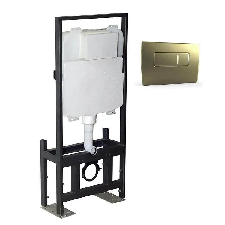 Stainless Steel Frame for Suspended Heating Toilet In Wall Cistern Water Tank with Golden Color Plate