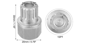 60/15PT Kunci Roda Anti-Maling dari Baja Krom yang Tahan Lama dengan Kunci Pembuka Sekrup untuk dan Audi - Product Image 3