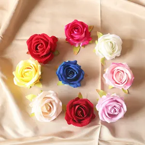 High quality 7cm velvet small pearl rose head flannelette rose wall DIY rose flower
