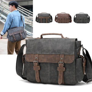 European American Retro Trendy Men's Cross-Border <b>Briefcases</b> Casual PU Leather Crossbody Shoulder Bags Simple Men's <b>Briefcases</b> - Product Image 5