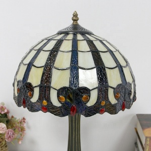LongHuiJing for Style Dome Flexible AC Powered 12 Inch Vintage Stained Glass Table Lamp Desk <b>Light</b> Creative Art Home Decor - Product Image 4