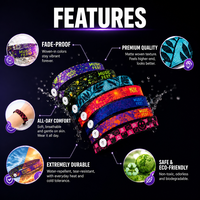 Bracelet en tissu polyester élastique réutilisable imperméable personnalisé avec code QR, bracelet NFC RFID pour concert et événement