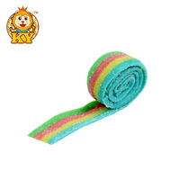 China Wholesale Kingyang Brand Sugar Coated rainbow Sour Candy Licorice Gummy Candy Roll Soft Candy 20g