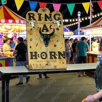 Jeu de lancer de cordes Ring-A-Horn en bois pour table, idéal pour événements, locations, fêtes et parcs d'attractions
