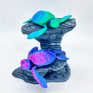 Souvenirs d'aquarium d'animaux marins, modèle d'impression 3D personnalisé, dinosaure à articulations mobiles, tortue de mer, jouet, décorations de bureau - Product Image 1