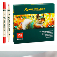 Marqueurs acryliques à pointe souple 36 couleurs pour enfants, dessin manuel, DIY, stylos graffiti anti-décoloration, stylos de peinture artistique pour étudiants