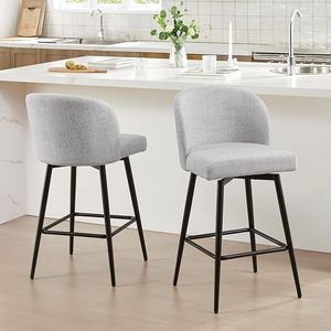 Modern Height Counter Barstools Swivel Faux Leather <strong>Upholstered</strong> <strong>bar</strong> <strong>Stool</strong> with <strong>Backs</strong> and Metal Legs <strong>bar</strong> Chair - Product Image 6