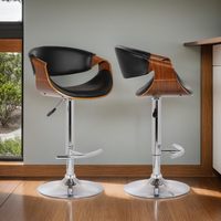 Chaises de bar carrées élégantes capitonnées en cuir blanc avec base en métal pivotante et réglable pour la maison, la cuisine, l'îlot ou le bar à petit-déjeuner