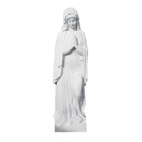 Klassische Designs Weiß geschnitzte Stein Marmor Virgin Lourdes Statue Skulptur