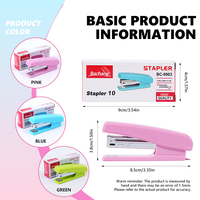 Agrafeuse de bureau colorée |   Agrafeuse de bureau manuelle, capacité 20 feuilles |   Agrafeuse en plastique robuste et portable pour l'école et le bureau