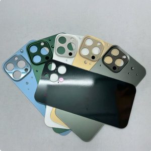 แผงเปลี่ยนอะไหล่แท้สำหรับ iPhone 13 Pro 13ProMax 14proMax ฝาหลังแบตเตอรี่พร้อมกรอบและแถบกระจกแบบมีรูใหญ่ - Product Image 1