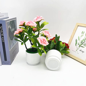 Bonsaï de rose artificielle Paulon 10-30 cm, plante en pot en plastique, décoration de bureau à domicile - Product Image 3