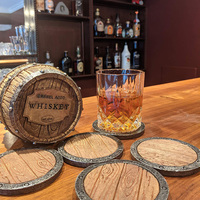 Ensemble de sous-verres tonneau à vin en résine personnalisé