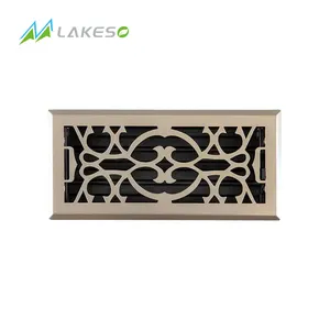 Lakeso Heavy Duty Walkable Floor Register Neoclassical Design Antique Brass Vent Cover For Home Floor